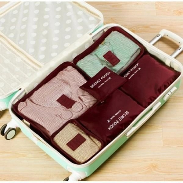 Комплект дорожных органайзеров из 6 штук Secret Pouch чехлы для одежды в дорогу