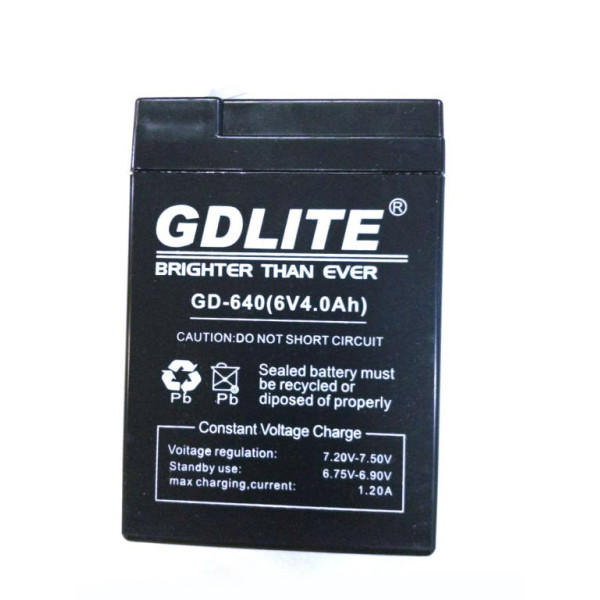 Аккумулятор GDLITE GD-640 с ёмкостью 4000 mAh для торговых весов, радиоприемников и фонарей