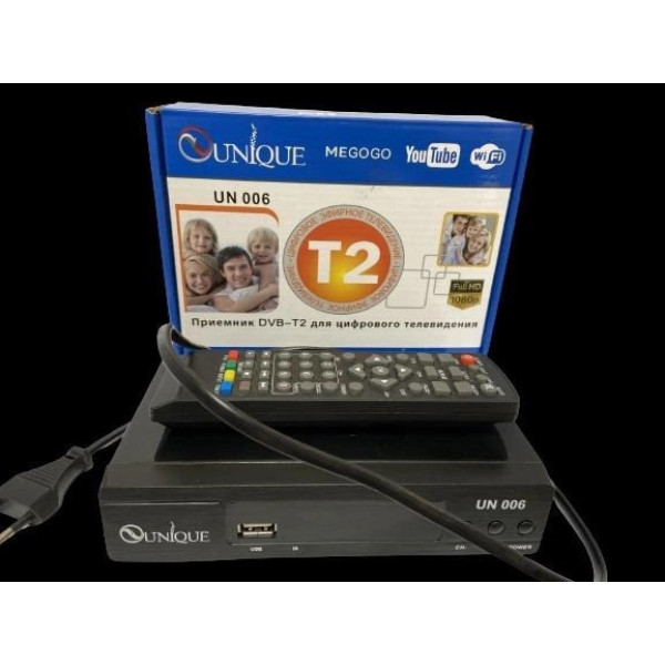 Цифровой ТВ тюнер для телевизора DVB-T2 UNIQUE , Тв ресивер, приставка Т2 С IPTV U006
