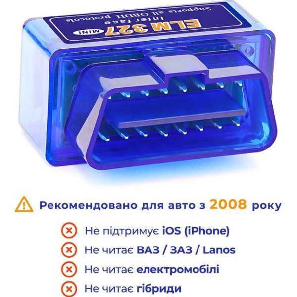 Автосканер Xiamen ELM327 v1.5 OBD2 2 платы с чипом диагностический мини адаптер