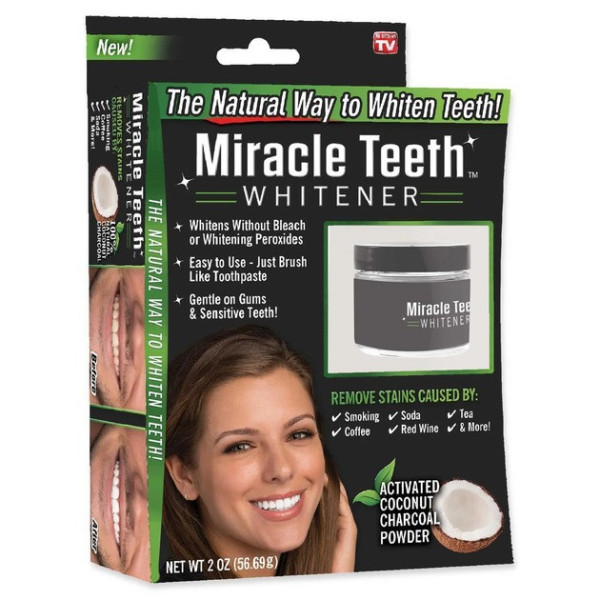 Отбеливатель зубов Miracle Teeth Whitener черная отбеливающая зубная паста