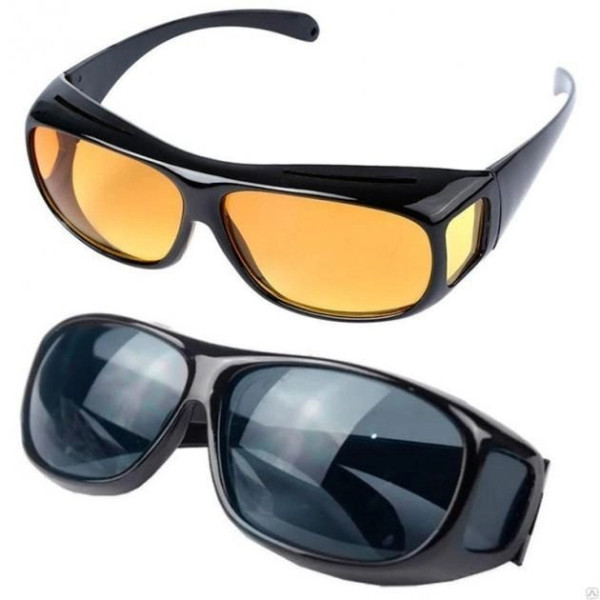 Комплект Антибликовые очки HD Vision WrapArounds Day & Night  2в1 ночные и дневные
