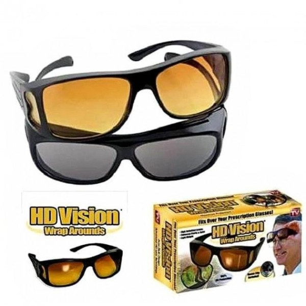 Комплект Антибликовые очки HD Vision WrapArounds Day & Night  2в1 ночные и дневные