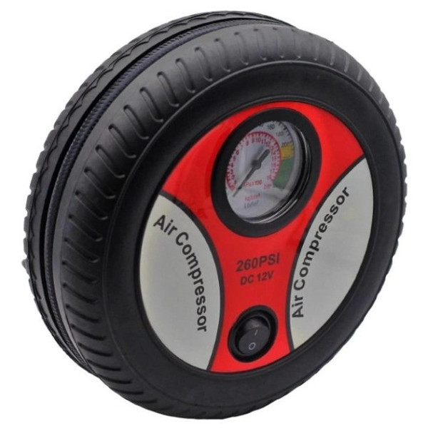 Автомобильный компрессор в форме колеса Air Compressor DC12V 260 PSI - для подкачки колес и мячей