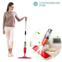 Швабра с распылителем и двойной щеткой 3в1 Spray Healthy Mop длинная ручка управления разбрызгиванием