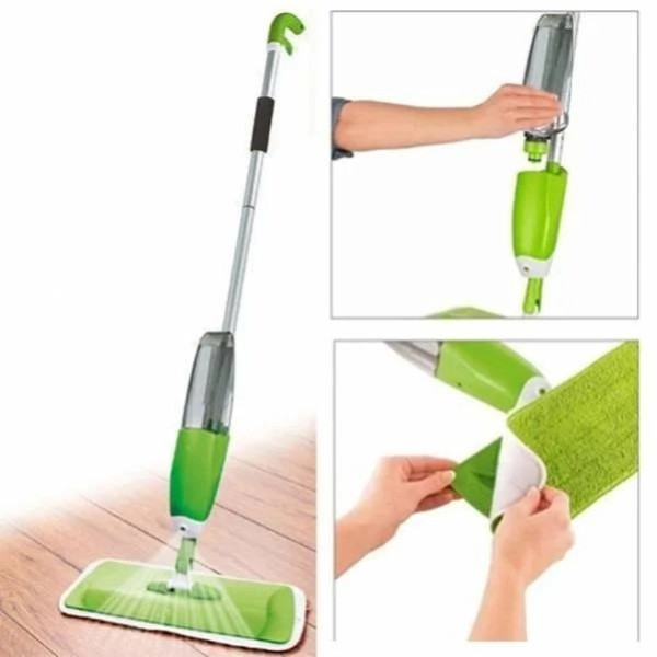 Швабра с распылителем и двойной щеткой 3в1 Spray Healthy Mop длинная ручка управления разбрызгиванием