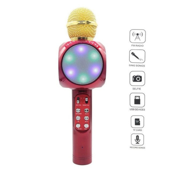 Беспроводной микрофон для караоке с динамиком WSTER WS-1816 Bluetooth USB AUX FM