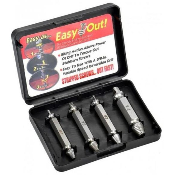 Набор экстракторов для извлечения сломанных саморезов и болтов Easy Out Tool
