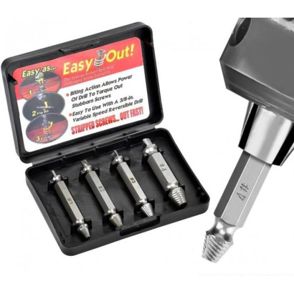 Набор экстракторов для извлечения сломанных саморезов и болтов Easy Out Tool
