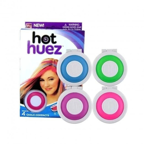 Временная краска для волос Hot Huez Цветная пудра,  Разноцветные красители тени для детей
