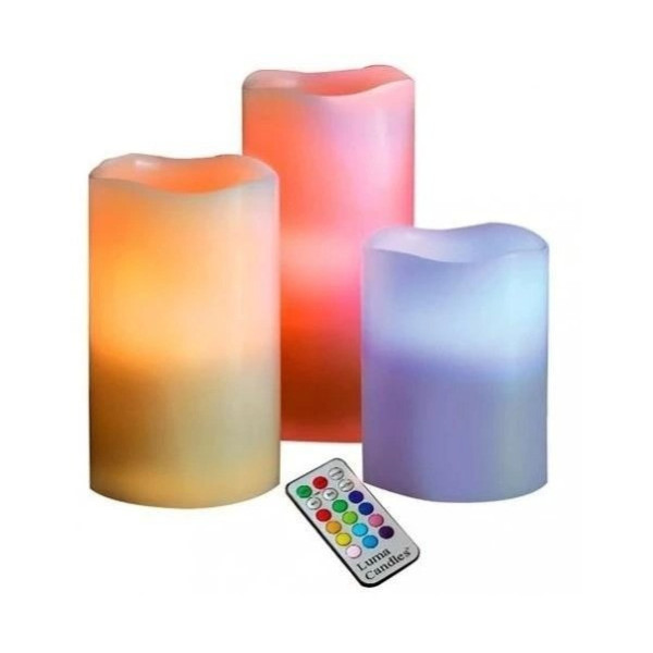 Ночник набор светодиодных свечей Luma Candles LED свеча - ночник RGB с пультом управления 3 шт