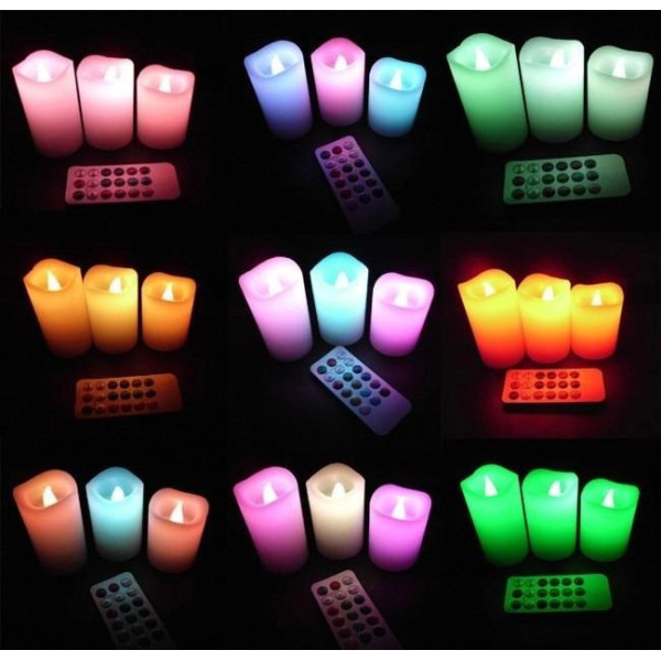 Ночник набор светодиодных свечей Luma Candles LED свеча - ночник RGB с пультом управления 3 шт