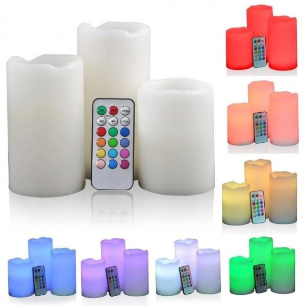 Ночник набор светодиодных свечей Luma Candles LED свеча - ночник RGB с пультом управления 3 шт