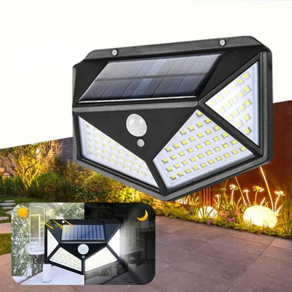 Уличный светильник фонарь с солнечной панелью BK-100 100 LED с датчиком движения