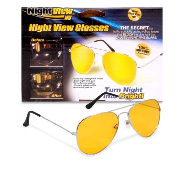 Желтые очки для водителей ночного виденья Night View Glasses антибликовые очки для вождения