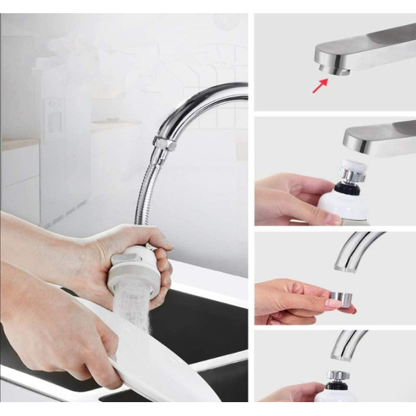 Экономитель воды Water Saver NEW 360 градусов, насадка на кран аэратор для экономии воды