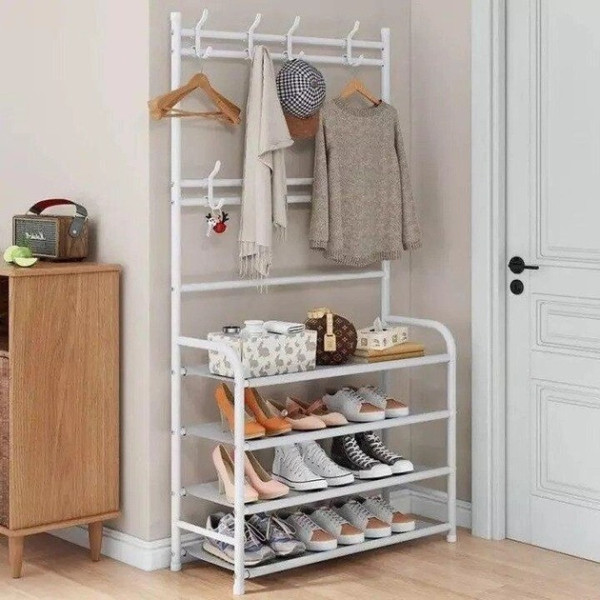 Вешалка напольная для одежды и обуви New simple floor clothes rack