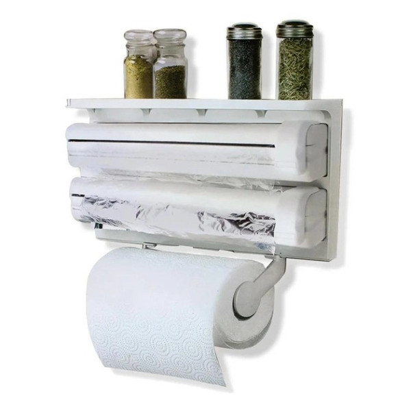 Кухонный диспенсер держатель Triple Paper Dispenser для бумажных полотенец, пищевой пленки и фольги