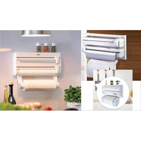 Кухонный диспенсер держатель Triple Paper Dispenser для бумажных полотенец, пищевой пленки и фольги