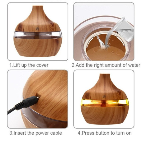 Бесшумный Аромадиффузор увлажнитель воздуха Humidifier с LED подсветкой