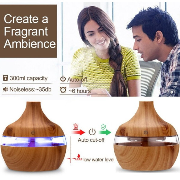 Бесшумный Аромадиффузор увлажнитель воздуха Humidifier с LED подсветкой