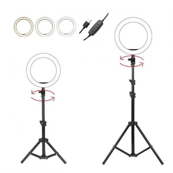 Кольцевая LED лампа Ring Light 26 см + штатив и крепление для телефона (LC-330)