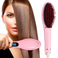 Расческа-выпрямитель электрическая FAST HAIR STRAIGHTENER HQT-906 Розовая
