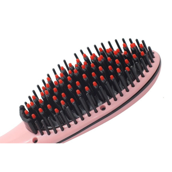 Расческа-выпрямитель электрическая FAST HAIR STRAIGHTENER HQT-906 Розовая