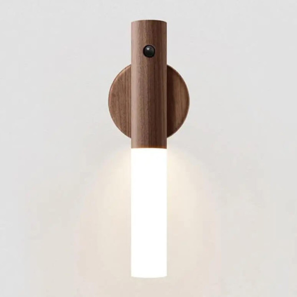 Настенный аккумуляторный мини фонарь с датчиком движения W-52  LED с магнитным креплением
