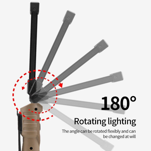 Фонарь аккумуляторный складной для кемпинга LIGHT L08-1 с магнитом и крюком для подвеса Black