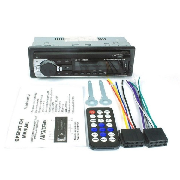 Автомагнитола 1DIN Podofo JSD 520 AUX USB Bluetooth 4х60W Черная