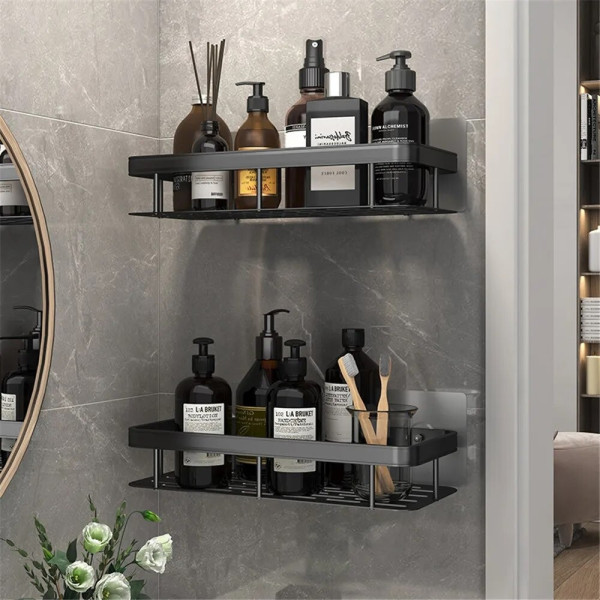 Настенный органайзер полка в ванную STORAGE RACK AND197 черная