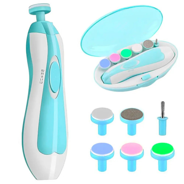 Аккумуляторная детская пилочка триммер для ногтей и 6 насадок NAIL TRIMMER XL-667