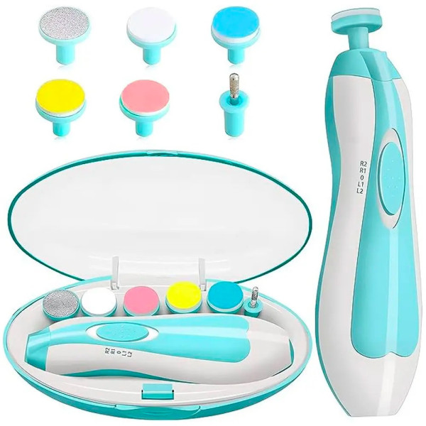 Аккумуляторная детская пилочка триммер для ногтей и 6 насадок NAIL TRIMMER XL-667