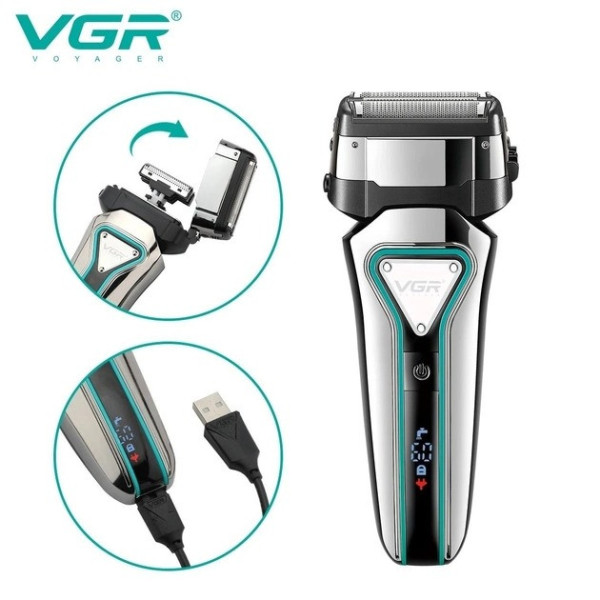 Электробритва аккумуляторная для лица Shaver VGR V-333 шейвер для сухого и влажного бритья