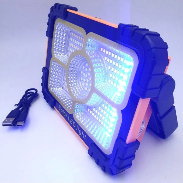 Прожектор фонарь 30W аккумуляторный светодиодный с солнечной батареей и функцией Power Bank 3600mAh
