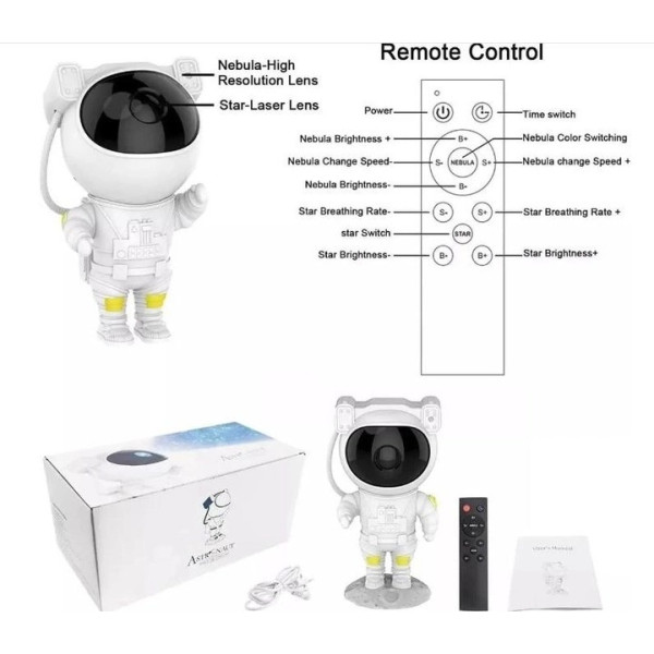 Детский лазерный ночник проектор Космонавтзвездного неба Sky Star Astronaut Lamp с пультом ДУ