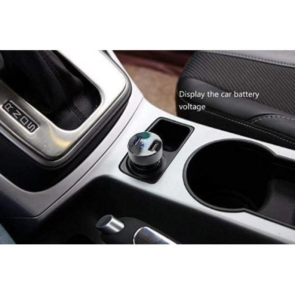 Автомобильное зарядное устройство HZ AG HC6 2 USB 2.0 2,4 А   Автомобильный адаптер с экраном Black