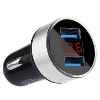 Автомобильное зарядное устройство HZ AG HC6 2 USB 2.0 2,4 А   Автомобильный адаптер с экраном Black
