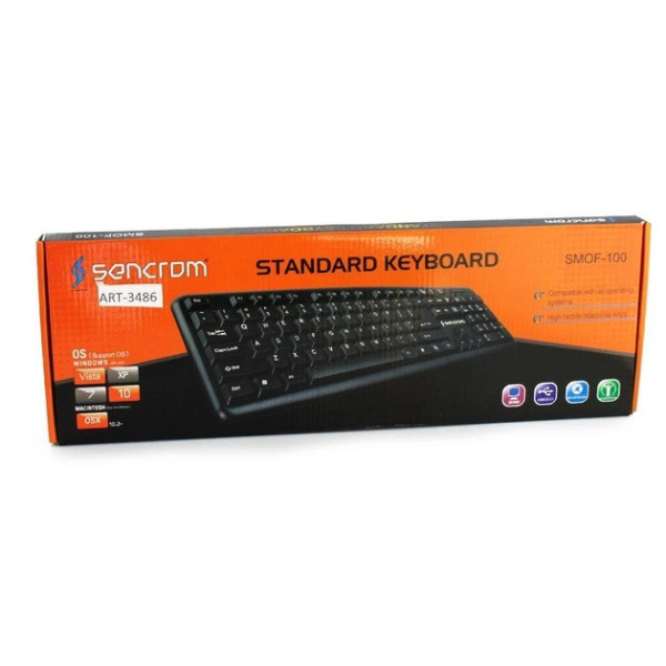 Проводная классическая бесшумная клавиатура для ПК KEYBOARD (TC-01) / X1 / K107 Black