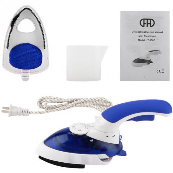Ручной паровой отпариватель Steam Iron HT-558B - компактный дорожный утюг с щеткой