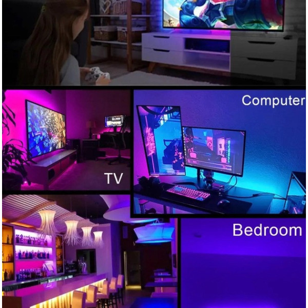 Светодиодная LED лента 5050 RGB комплект 5 метров от USB