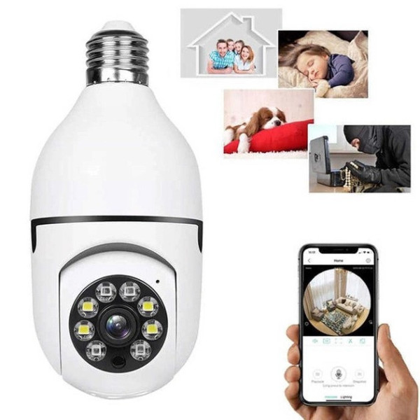 Панорамная камера видеонаблюдения WIFI 2DUAL LENS LAMP Camera 360 градусов внутренняя камера