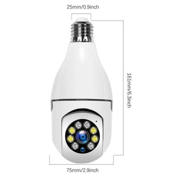 Панорамная камера видеонаблюдения WIFI 2DUAL LENS LAMP Camera 360 градусов внутренняя камера
