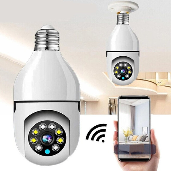 Панорамная камера видеонаблюдения WIFI 2DUAL LENS LAMP Camera 360 градусов внутренняя камера