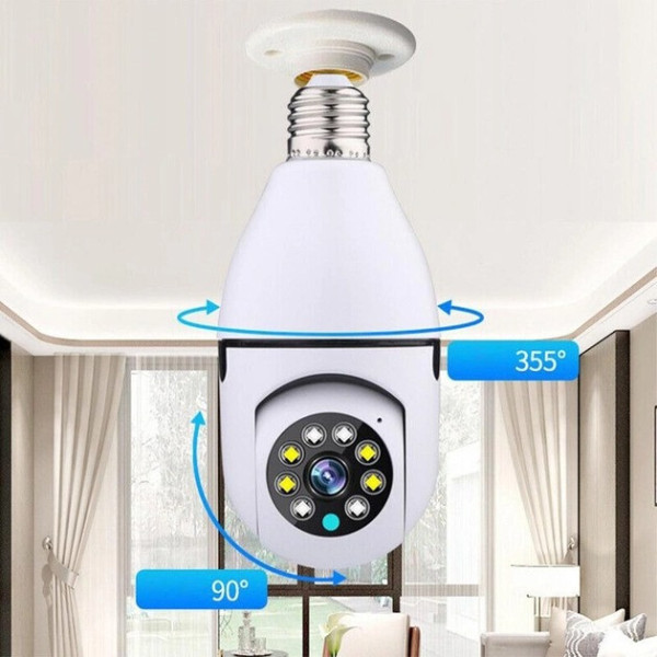 Панорамная камера видеонаблюдения WIFI 2DUAL LENS LAMP Camera 360 градусов внутренняя камера