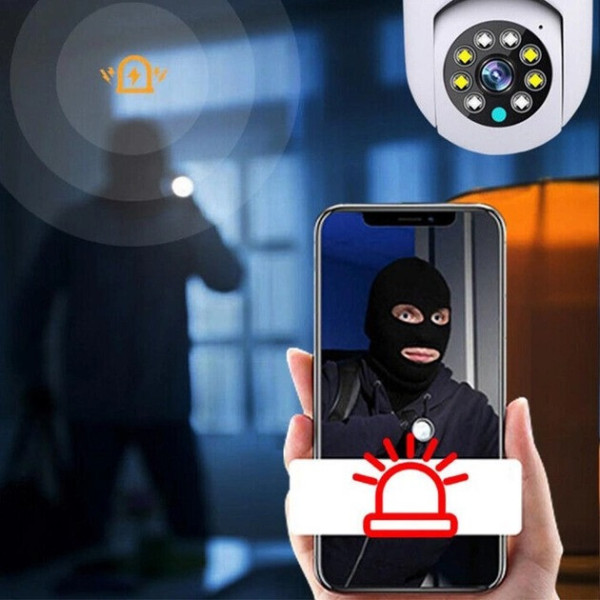 Панорамная камера видеонаблюдения WIFI 2DUAL LENS LAMP Camera 360 градусов внутренняя камера