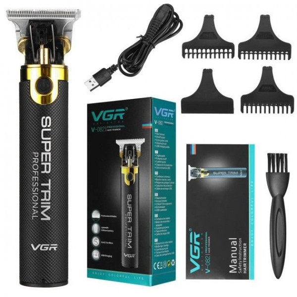 Профессиональный Триммер VGR V-082 Машинка для стрижки для волос и бороды с 3 насадками
