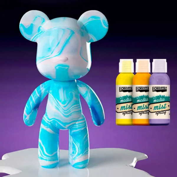 Набор для творчества 23 см флюидный Креативный мишка DIY creative fluid bear с набором красок