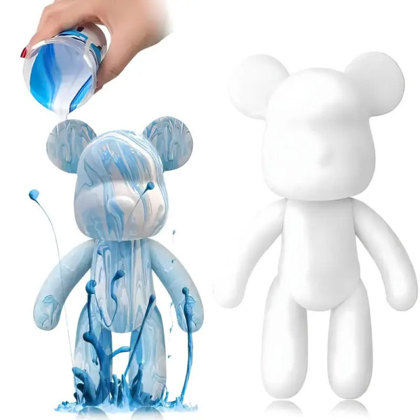Набор для творчества 23 см флюидный Креативный мишка DIY creative fluid bear с набором красок